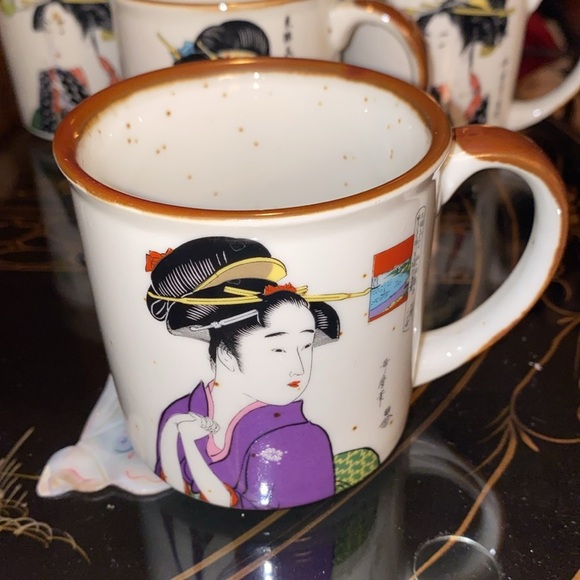 Vintage Set of 6 Japanese coffee/tea cups - Picture 4 of 7